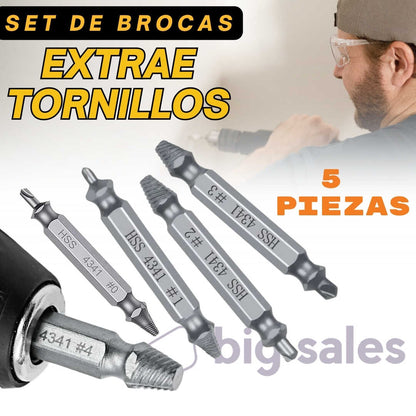 Brocas Extractoras de Tornillos de 5 Piezas