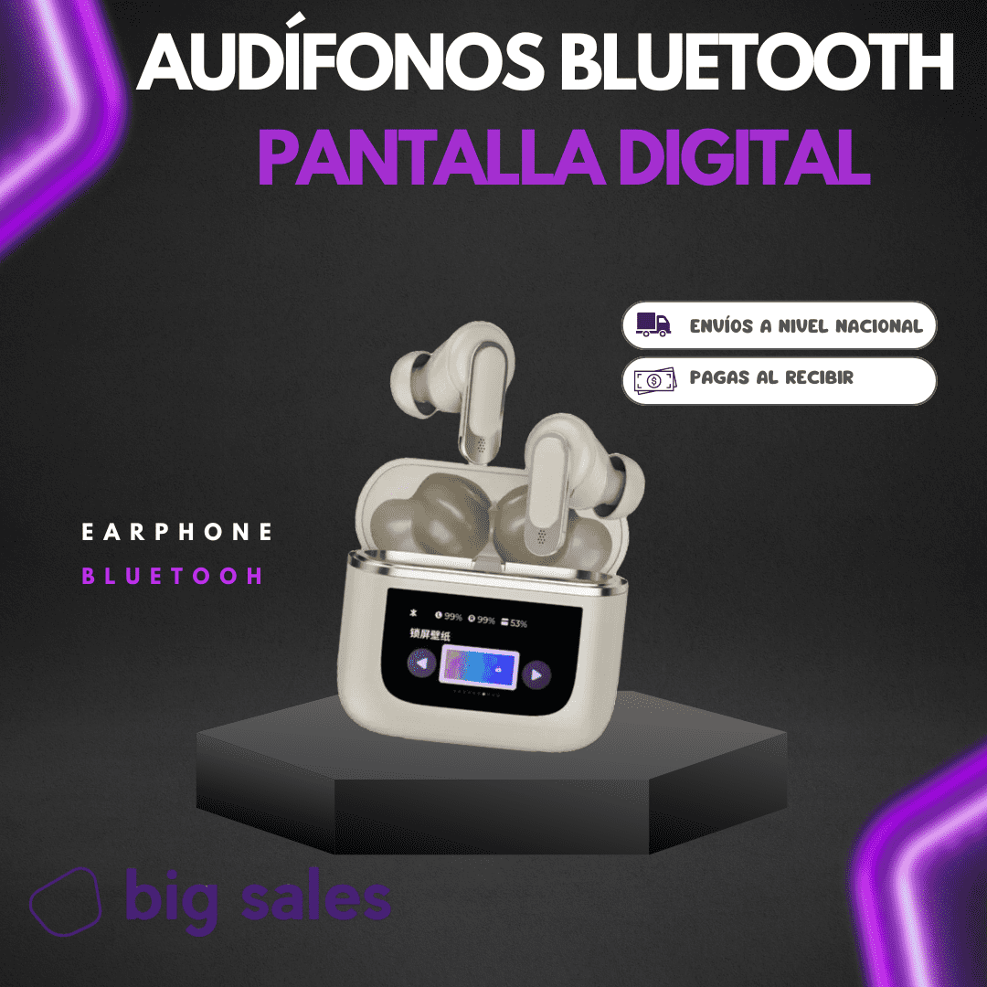 Audífonos Bluetooth Con Pantalla Digital