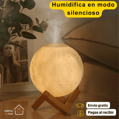 3D Lámpara de Luna Humidificador Purificador de Aire