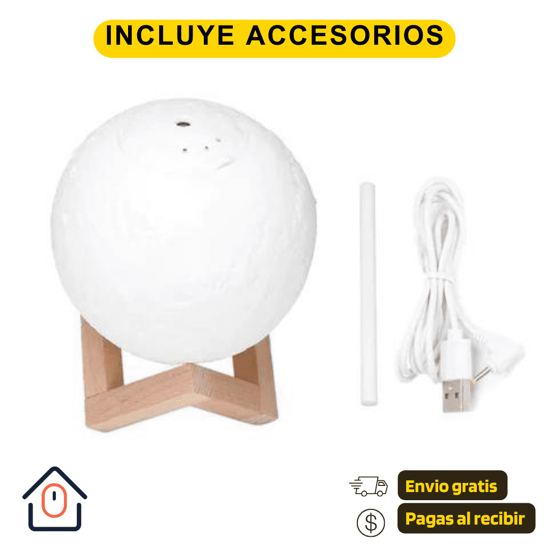 3D Lámpara de Luna Humidificador Purificador de Aire